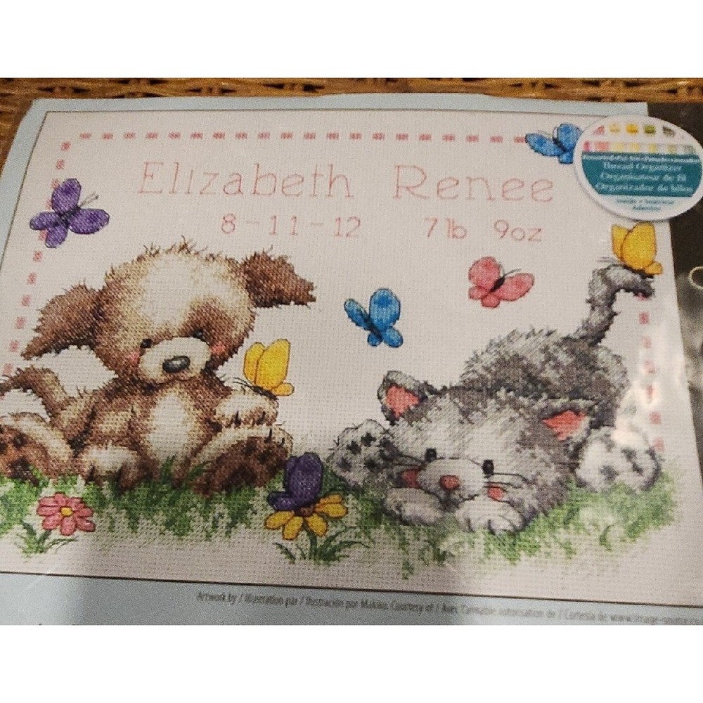 COUNTED CROSS STITCH Cat Dog Pet‎ Friends Birth EK  Puppy Kitten Baby Sealed NEW